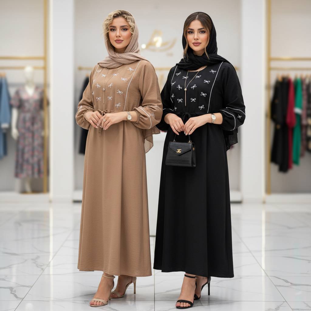 کفتان گلدوزی طرح پاپیون جنس بابوس ارسال رایگان