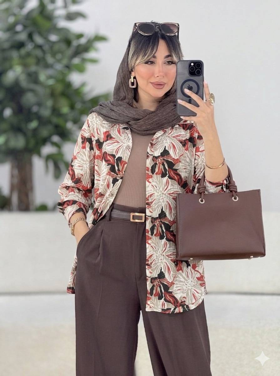 شومیززنانه جنس کریسپو طرح دار مانتوشومیزی ارسال رایگان