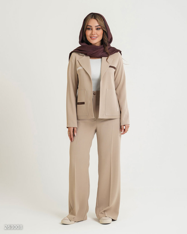 کت و شلوارزنانه جنس کراپ زارا مدل دلبان ارسال رایگان کد e2630
