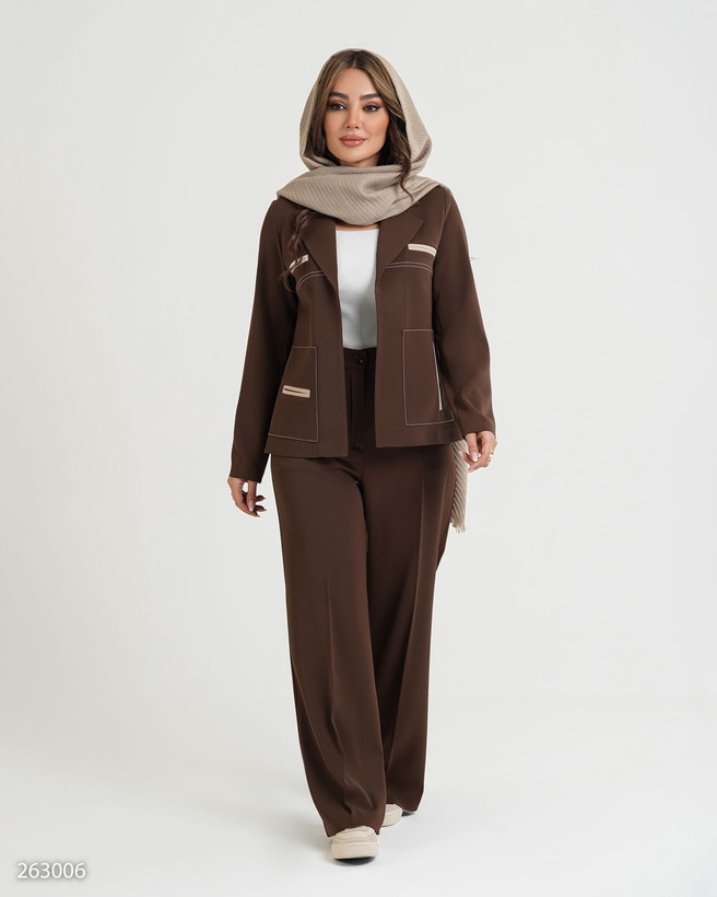 کت و شلوارزنانه جنس کراپ زارا مدل دلبان ارسال رایگان کد e2630