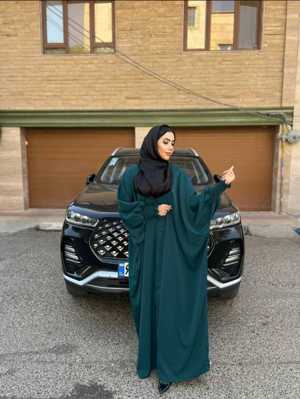 مانتوعبایی مدل طیلا جنس کرپ ندااماراتی ارسال رایگان ارسال فوری