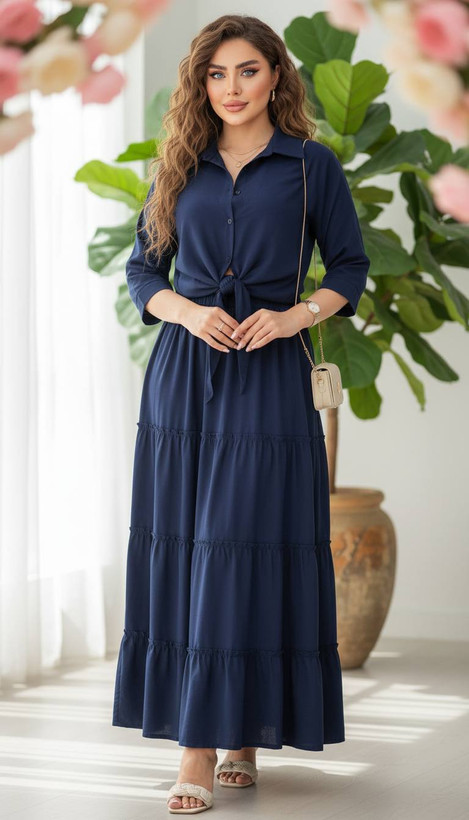 ست شومیز دامن زنانه ارسال رایگان شومیز گره ای و دامن زنانه