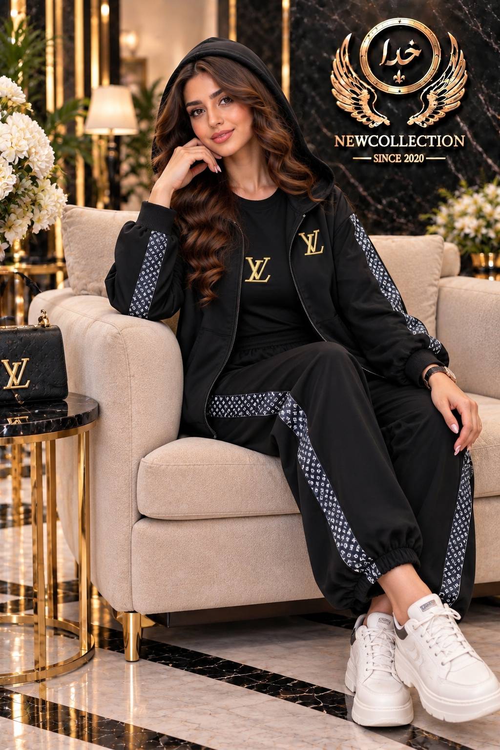 ست ۳تیکه وی ال سویشرت کراپ شلوار پاییزی ارسال رایگان